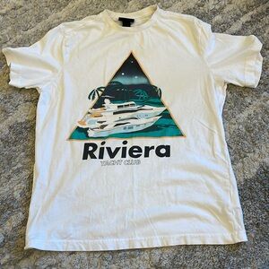 Men’s H&M “Riveria Yatch Club” tee; men’s size small